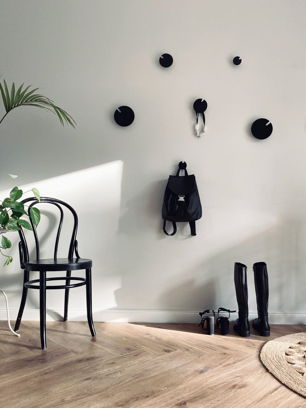 POLKA BLACK wall hooks set