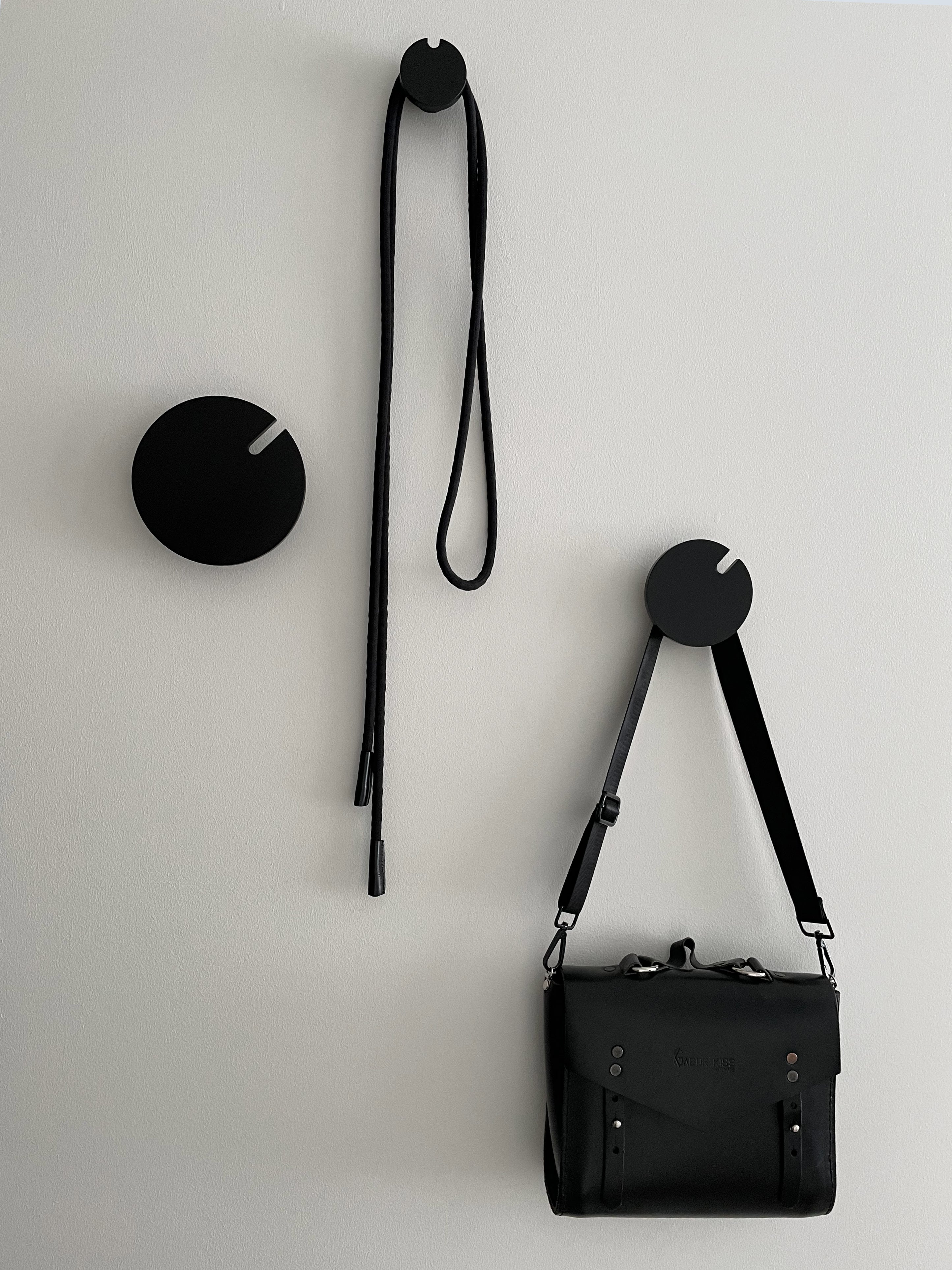 POLKA BLACK wall hooks set