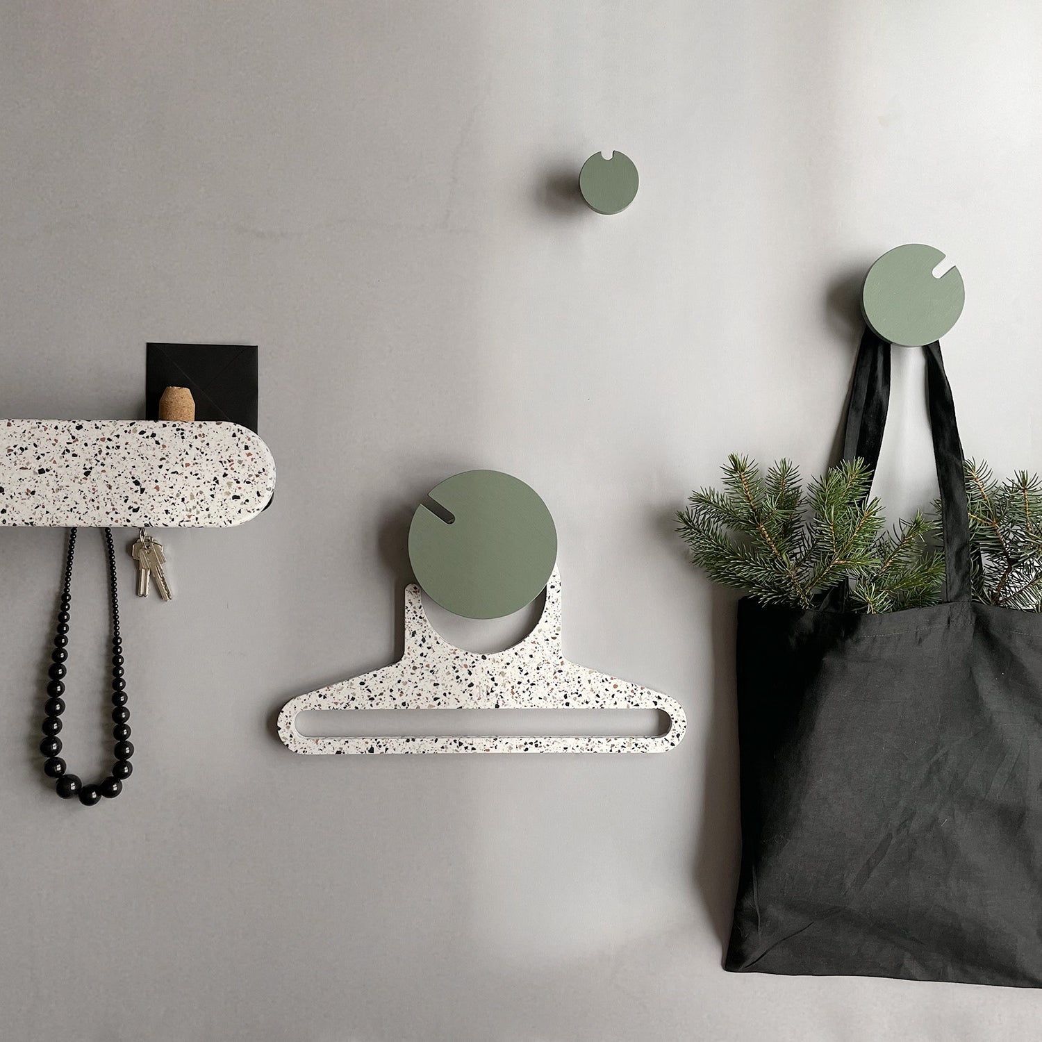POLKA LEAF wall hook set